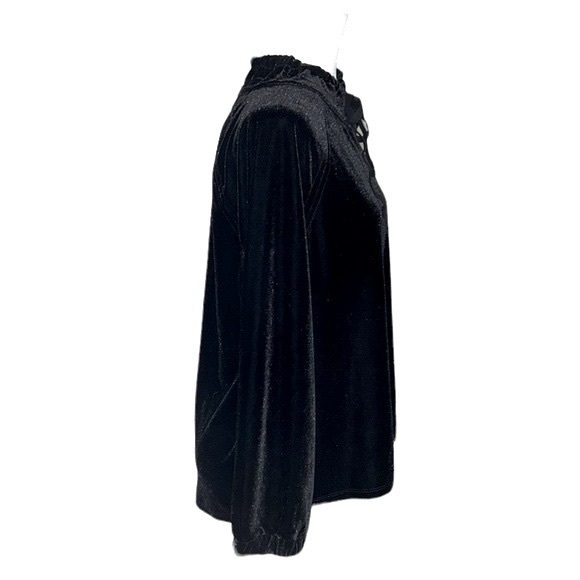 NWT Anthropologie Dylan Black Velvet Raglan Sleeve Pullover Top - S - Picture 6 of 15